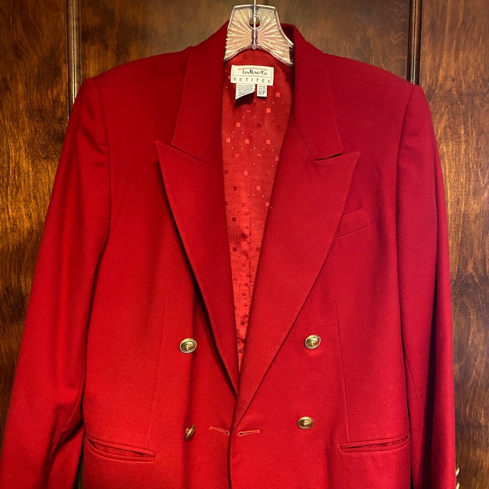 Vintage Red Blazer, Talbots, size 12